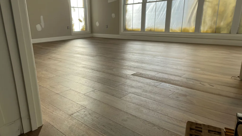 Engineered Hardwood Flooring Installation in a new construction by JR Flooring